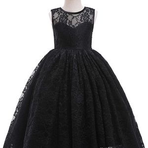 Black Flower Girl Dress